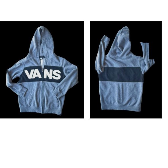 Vans Off The  Wall Hoodie Unisex Small Gray Sweatshirt Skakeboard Zip Po… - Picture 5 of 12
